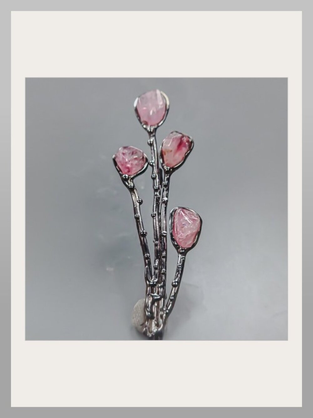 Brooch Pink Tormaline Nuggets 925